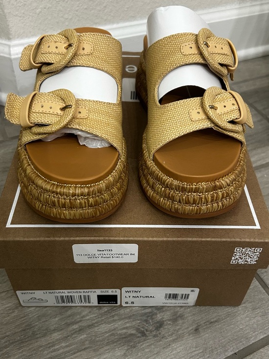 Dolce Vita Shoes - Dolce Vita Witny Slip On  Sandals in Light Natural Raffia